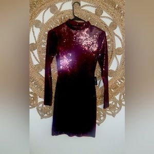 Sequin Mini Dress with Open Back